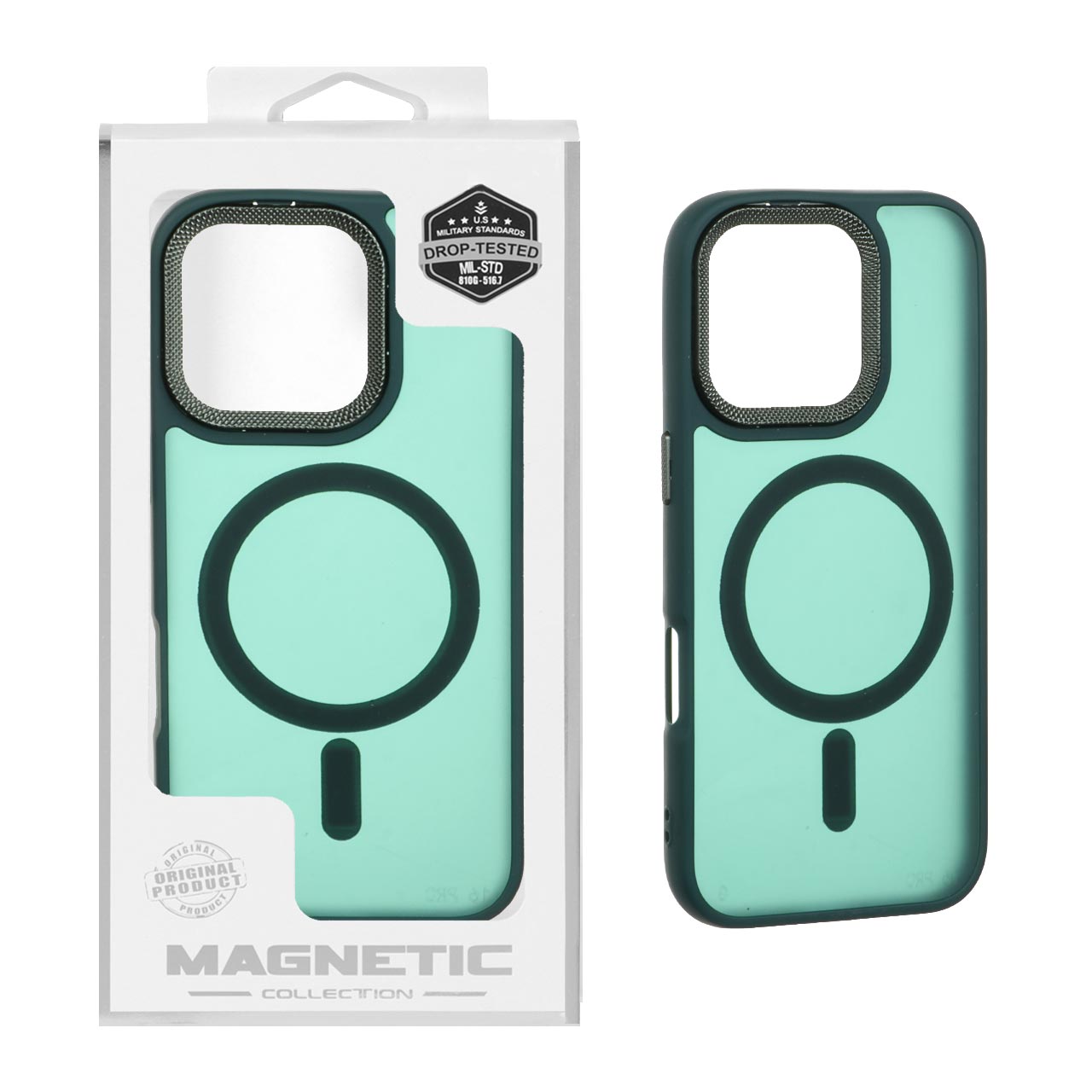 قاب Magnetic مات Magsafe لنز کربن Apple iPhone 16 Pro - سبز