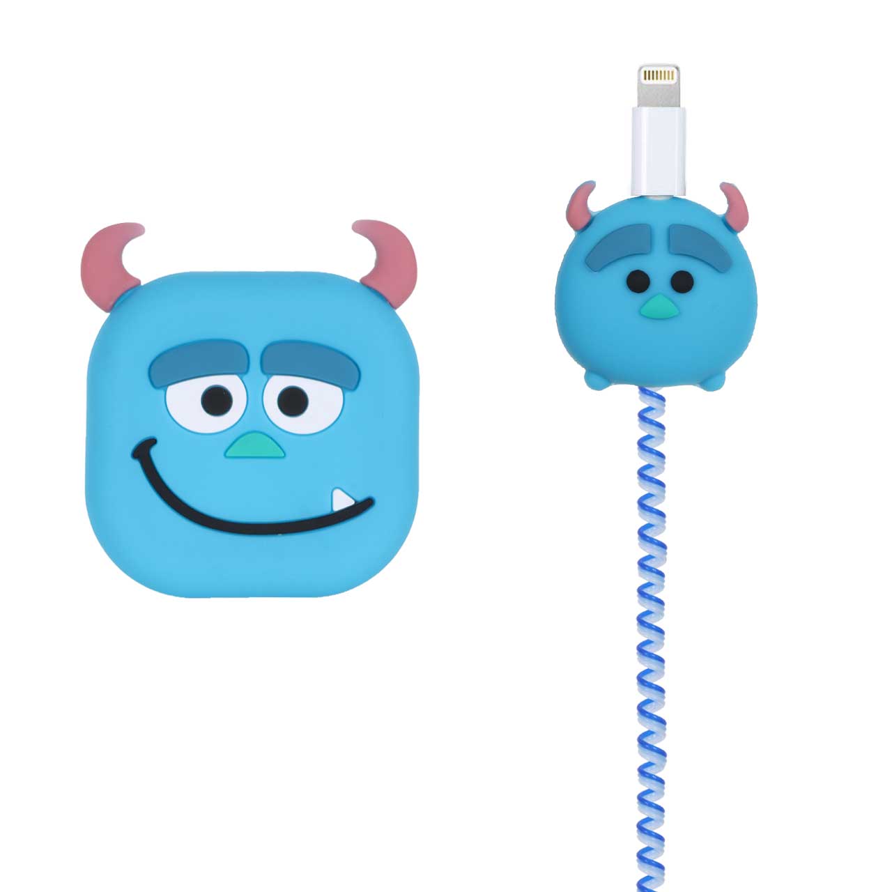 ست محافظ کابل و شارژر سیلیکونی عروسکی طرح سالی (Sully) مناسب برای آداپتور 20 وات اپل