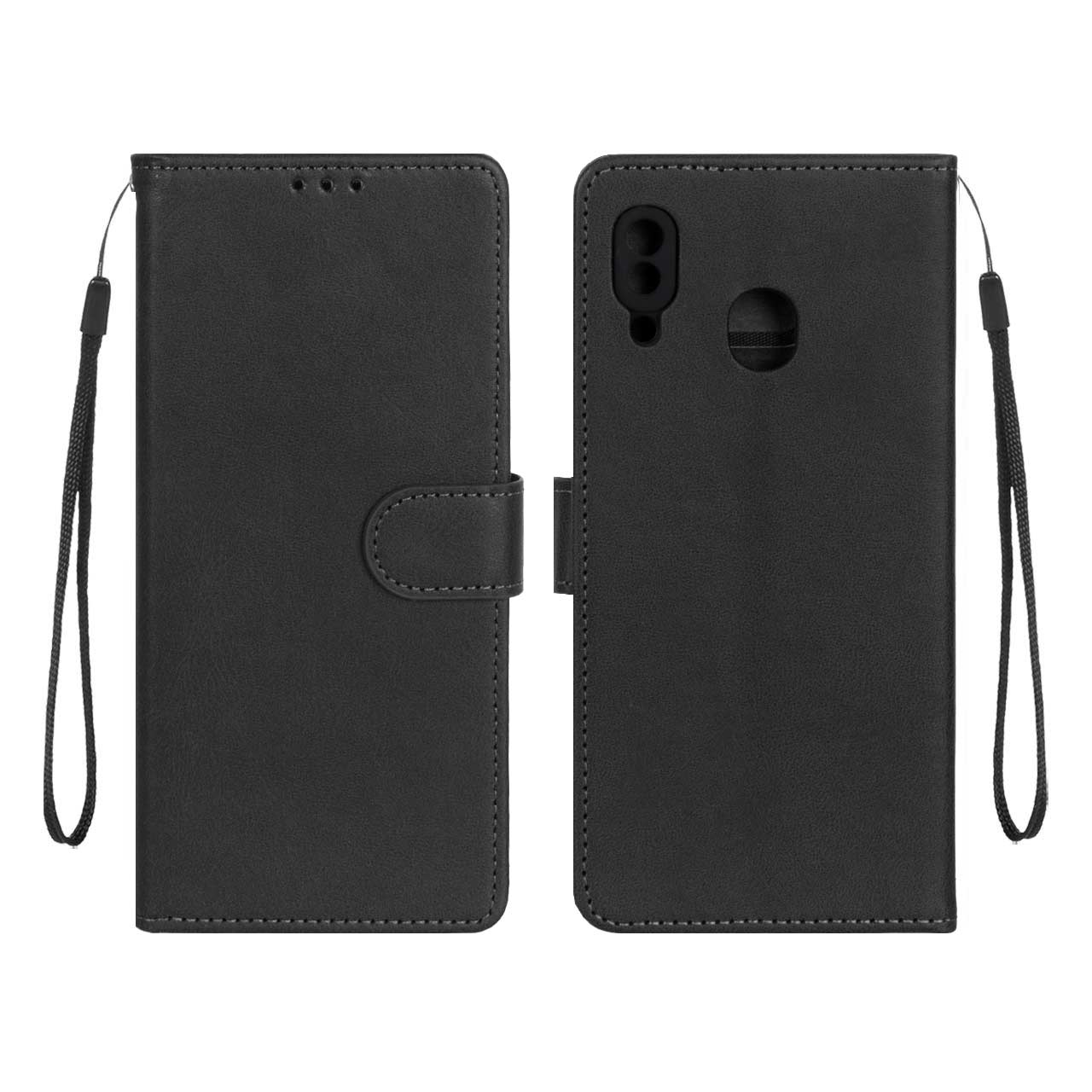 کیف کلاسوری مگنتی MNC طرح چرم مشکی مناسب برای سامسونگ گلکسی A30 و A20