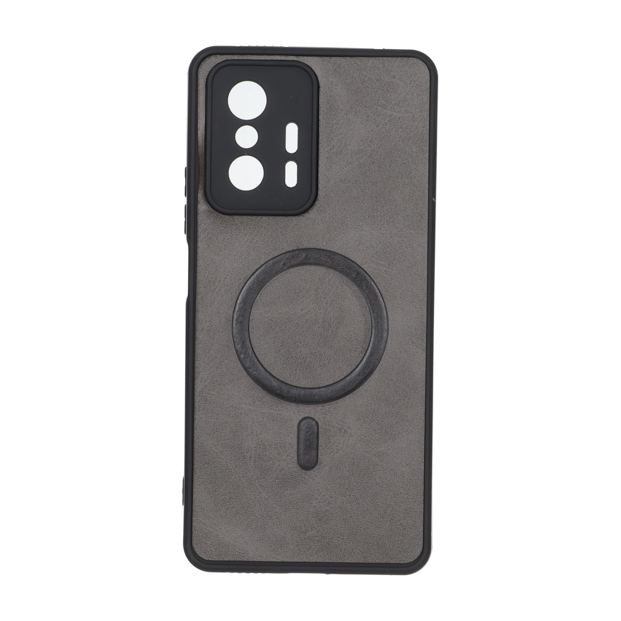 قاب چرمی طرح مگ سیف محافظ لنزدار Xiaomi Mi 11T / Mi 11T Pro - خاکستری