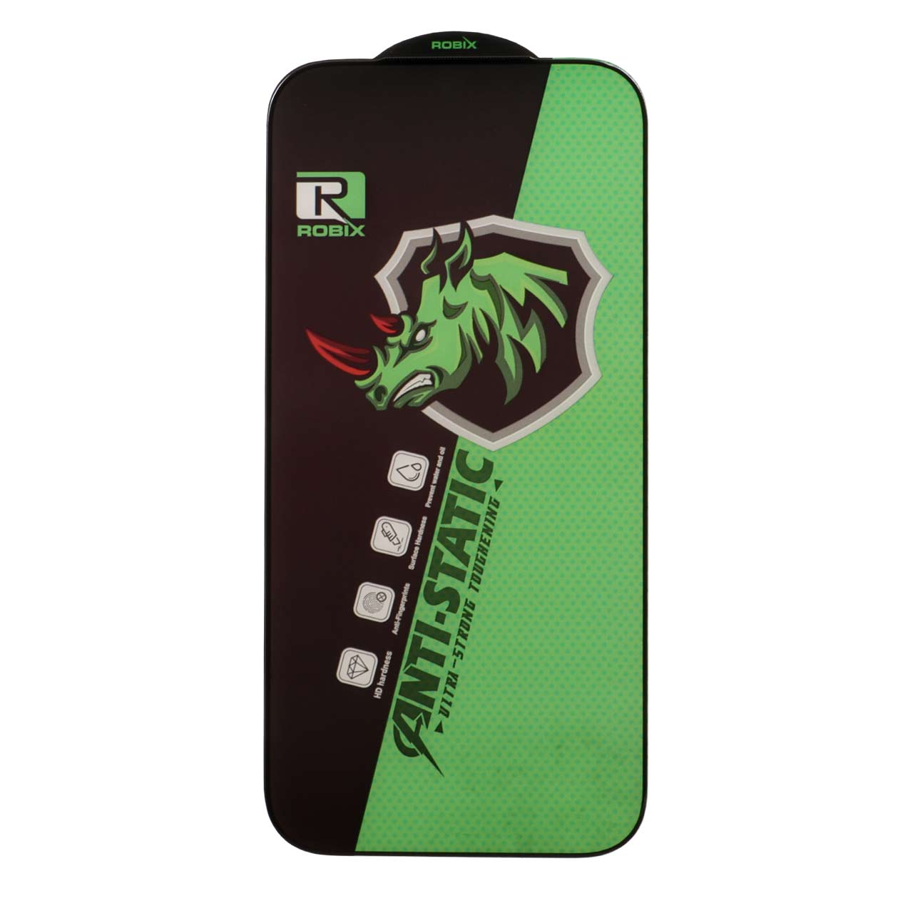 محافظ صفحه نمایش شیشه ای Full Cover Robix Anti Static ESD مدل Apple iPhone 17 Pro / iPhone 18 Pro