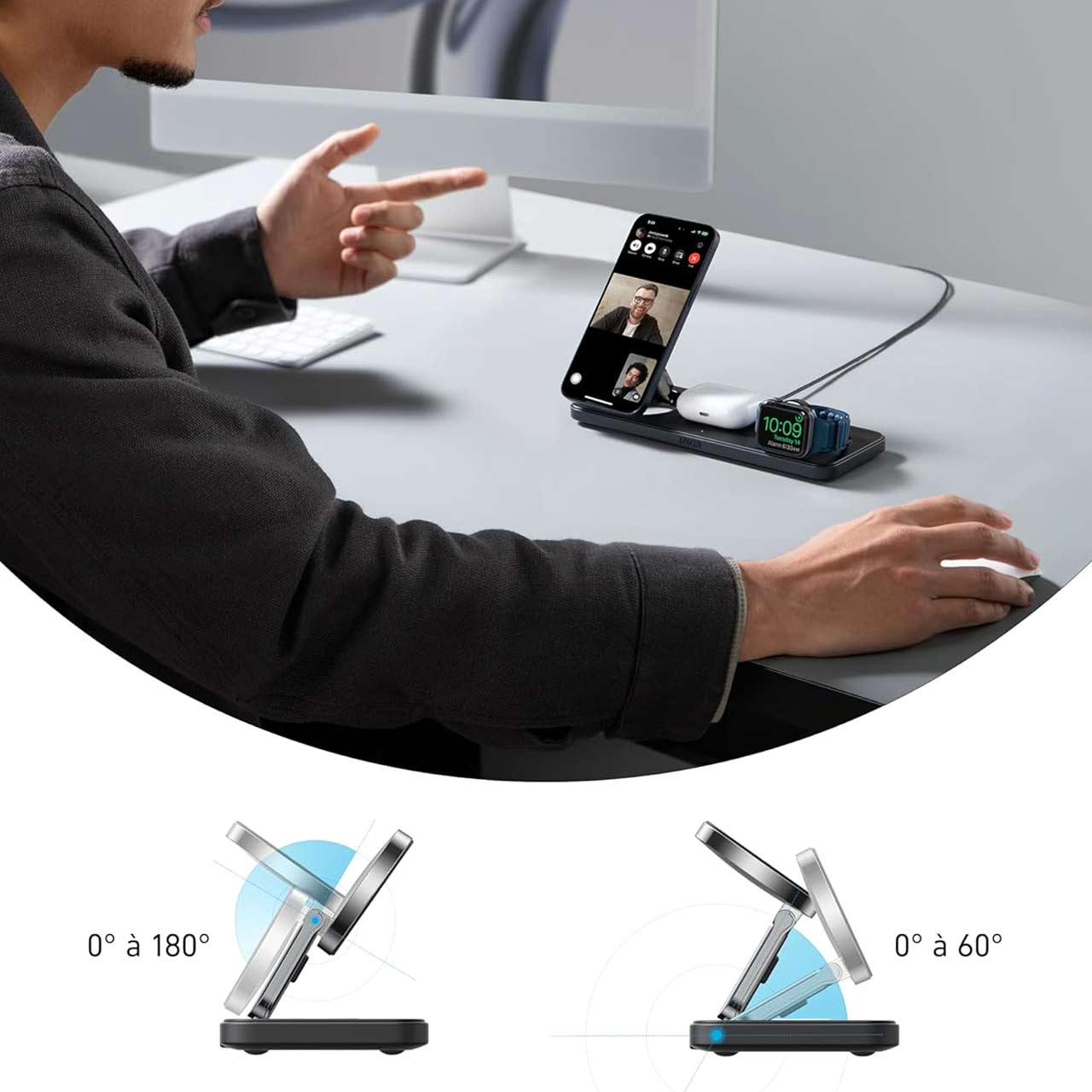 شارژر وایرلس ANKER مدل B25M1311 توان 15 وات