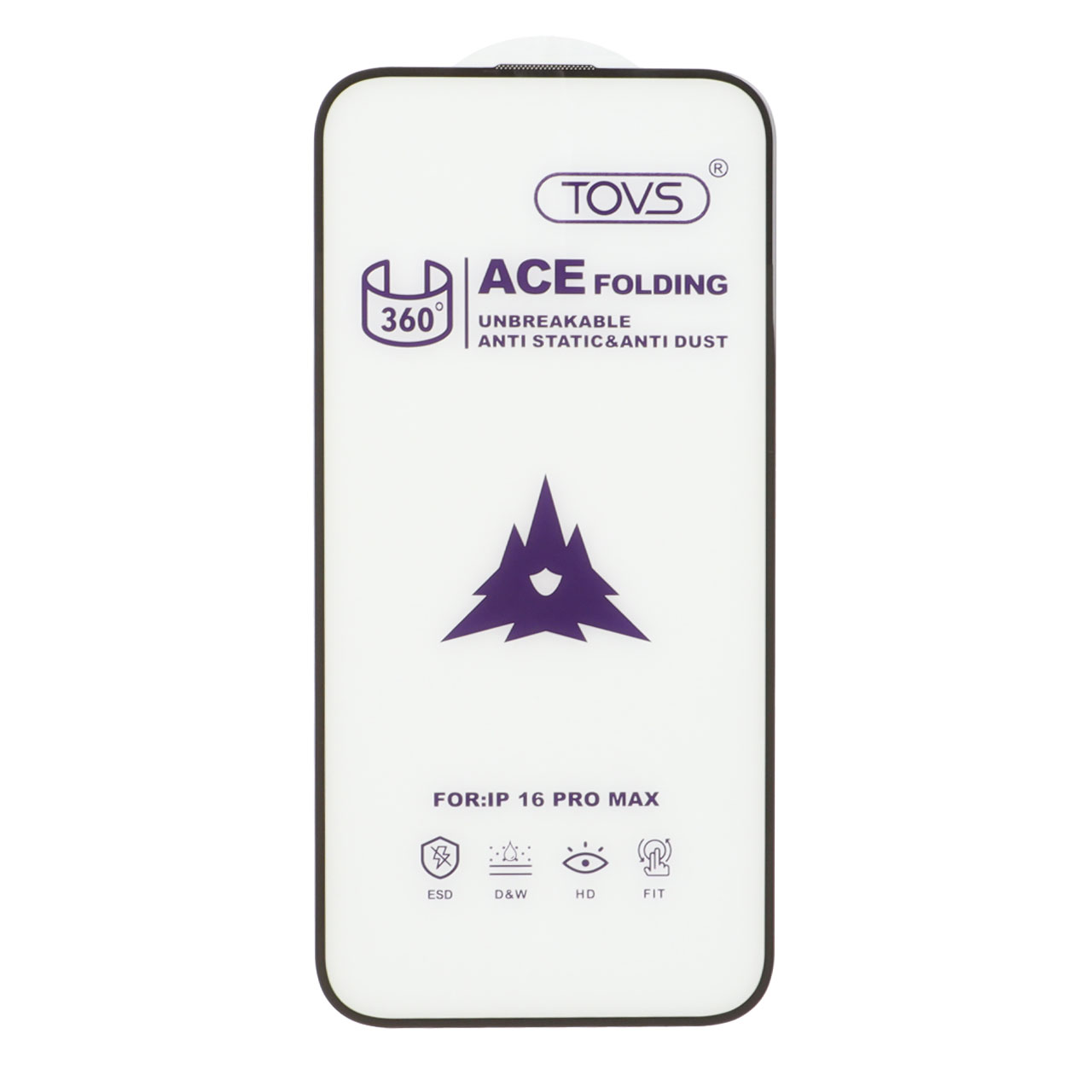 محافظ صفحه نمایش شیشه‌ای فول کاور ACE 360 Anti Static مناسب برای آیفون 16 پرو مکس