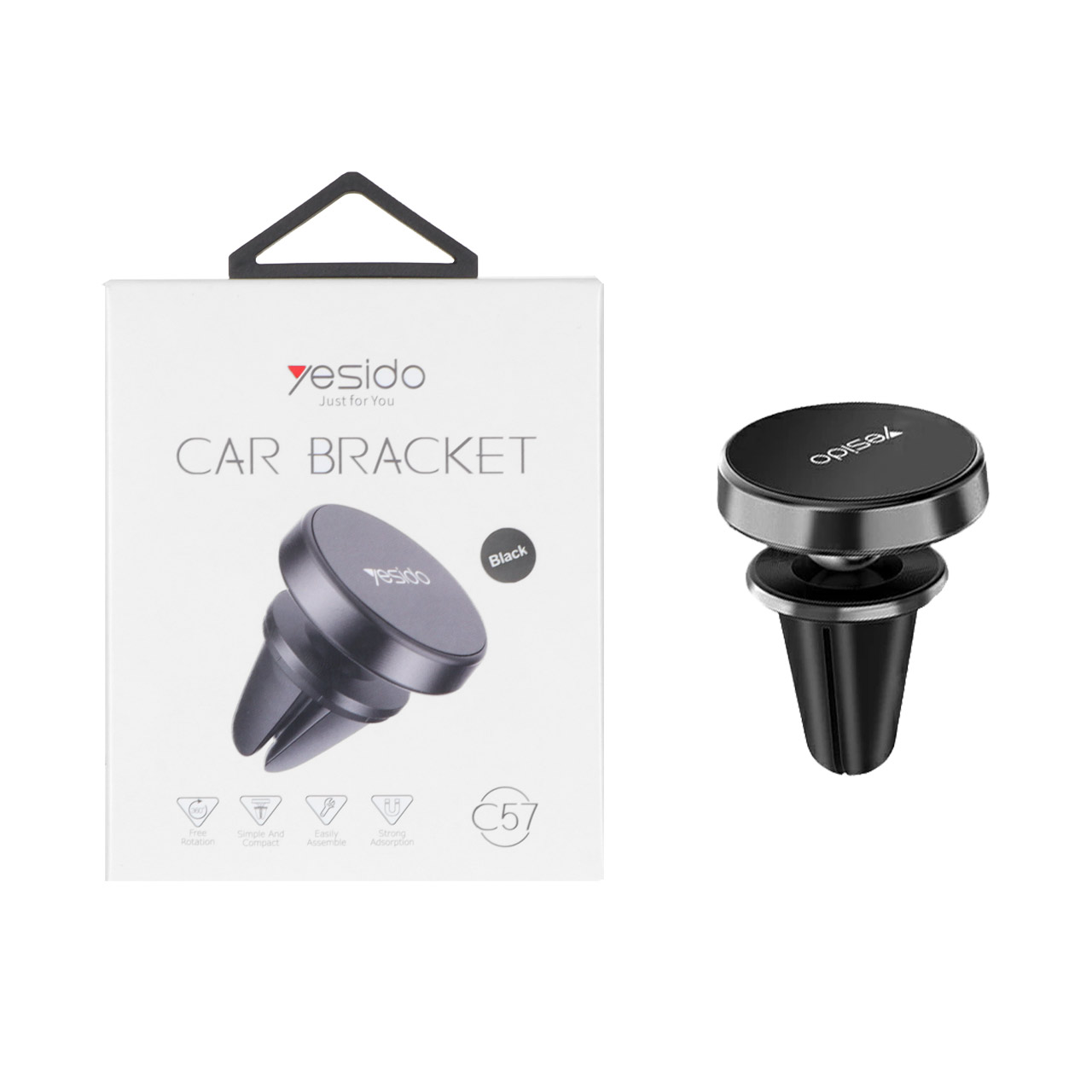 هولدر مگنتی دریچه کولری Yesido مدل C57 مشکی