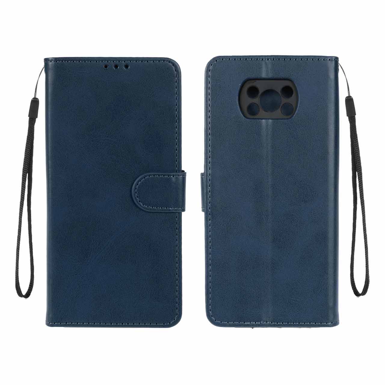 کیف مگنتی چرمی سرمه ای مناسب برای شیائومی پوکو X3، X3 پرو و X3 NFC
