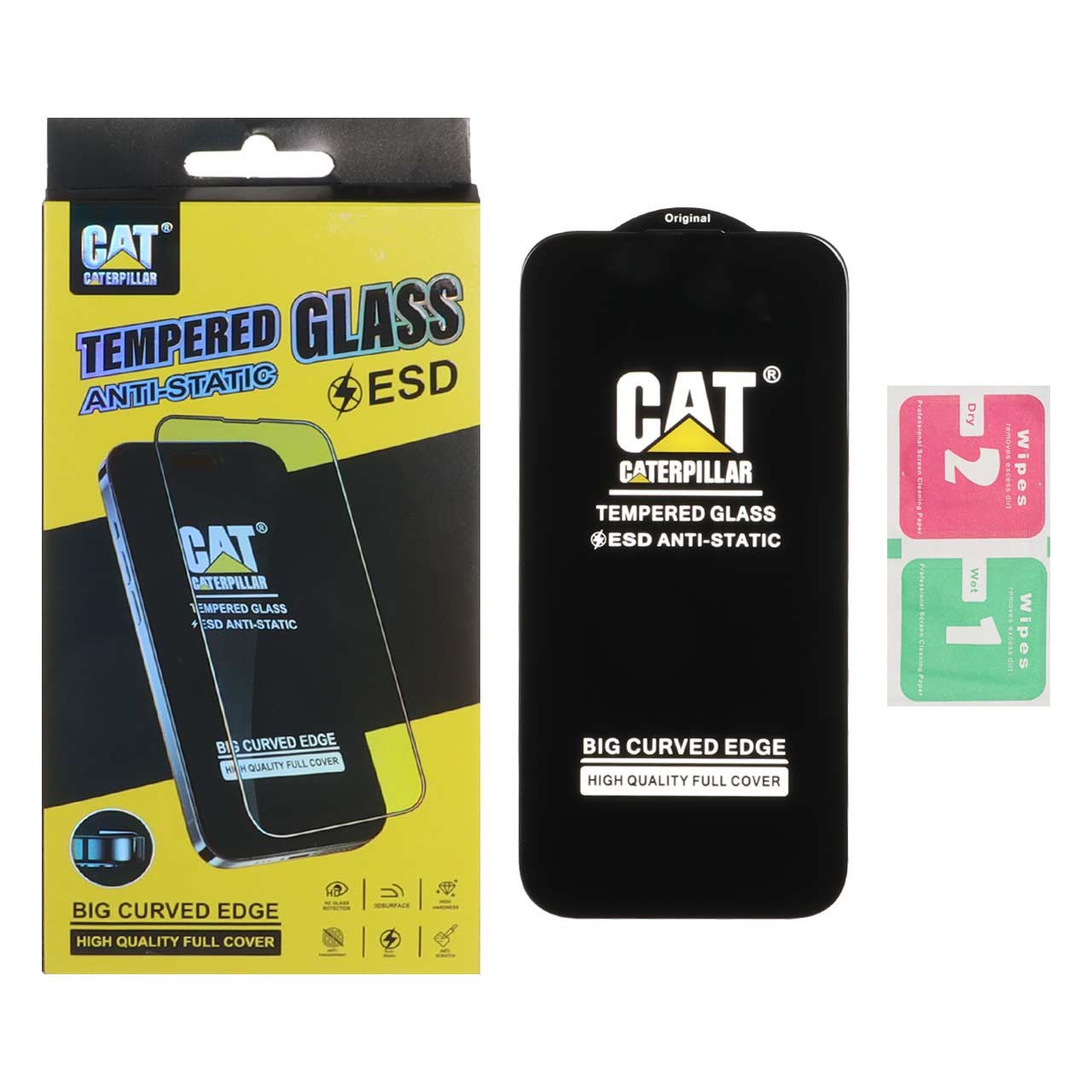 محافظ صفحه نمایش شیشه‌ای کاترپیلار Anti Static ESD مناسب برای آیفون ۱۷ و آیفون ۱۶ پرو