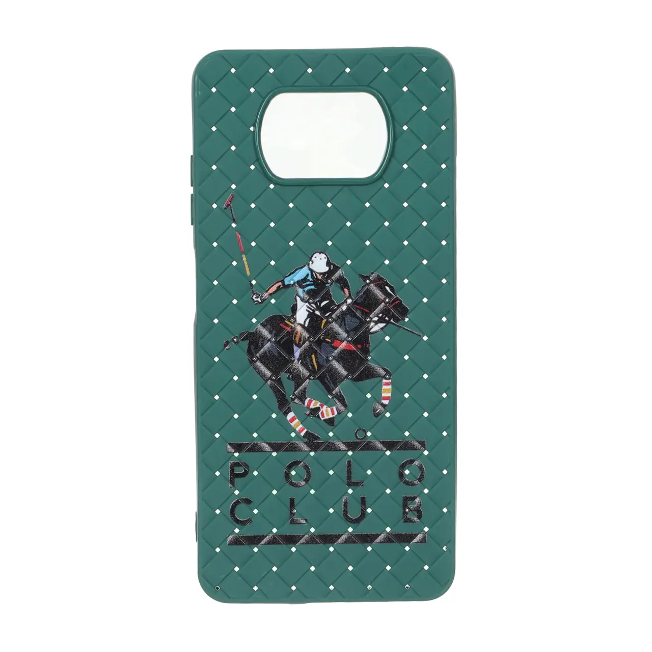 قاب حصیری طرح Polo دور لنز براق سبز مناسب برای شیائومی پوکو X3، پوکو X3 پرو و پوکو X3 NFC