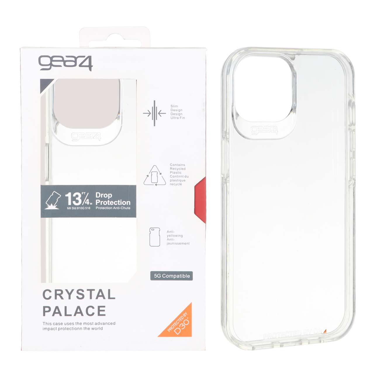 قاب شفاف Gear4 Crystal Palace مناسب برای آیفون 15، آیفون 14 و آیفون 13