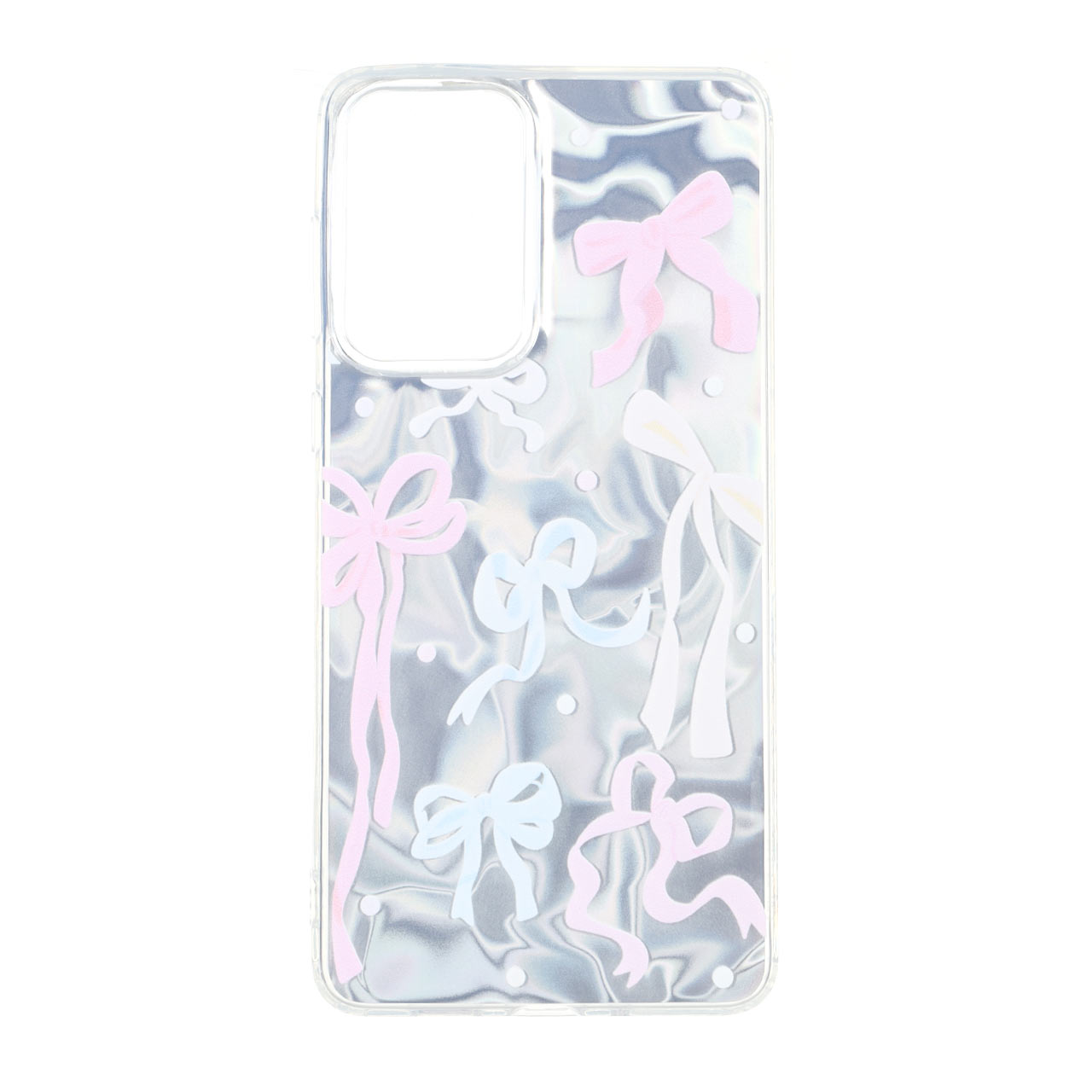 قاب طرح Silver Cloud پاپیون های رنگی دور ژله ای مناسب برای سامسونگ گلکسی A73