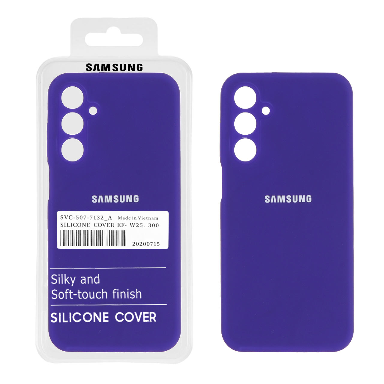 قاب سیلیکونی پاک کنی اورجینال درجه یک Samsung Galaxy A25 5G - بنفش تیره (پک دار)