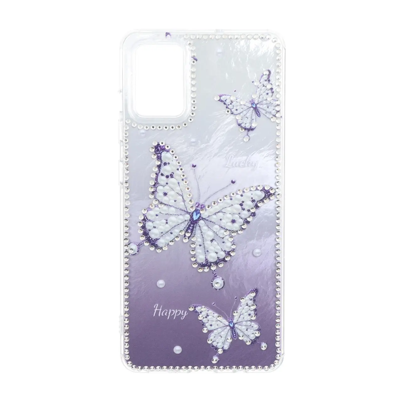 قاب اطلسی Butter Fly نگین دار Samsung Galaxy A51 / M40s - بنفش