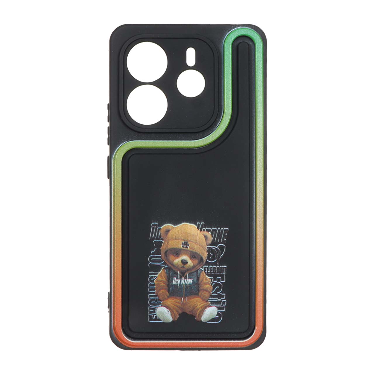 قاب طرح Solid Case منحنی LUCKY طرح خرس کلاهدار مناسب برای شیائومی ردمی نوت 14 4G