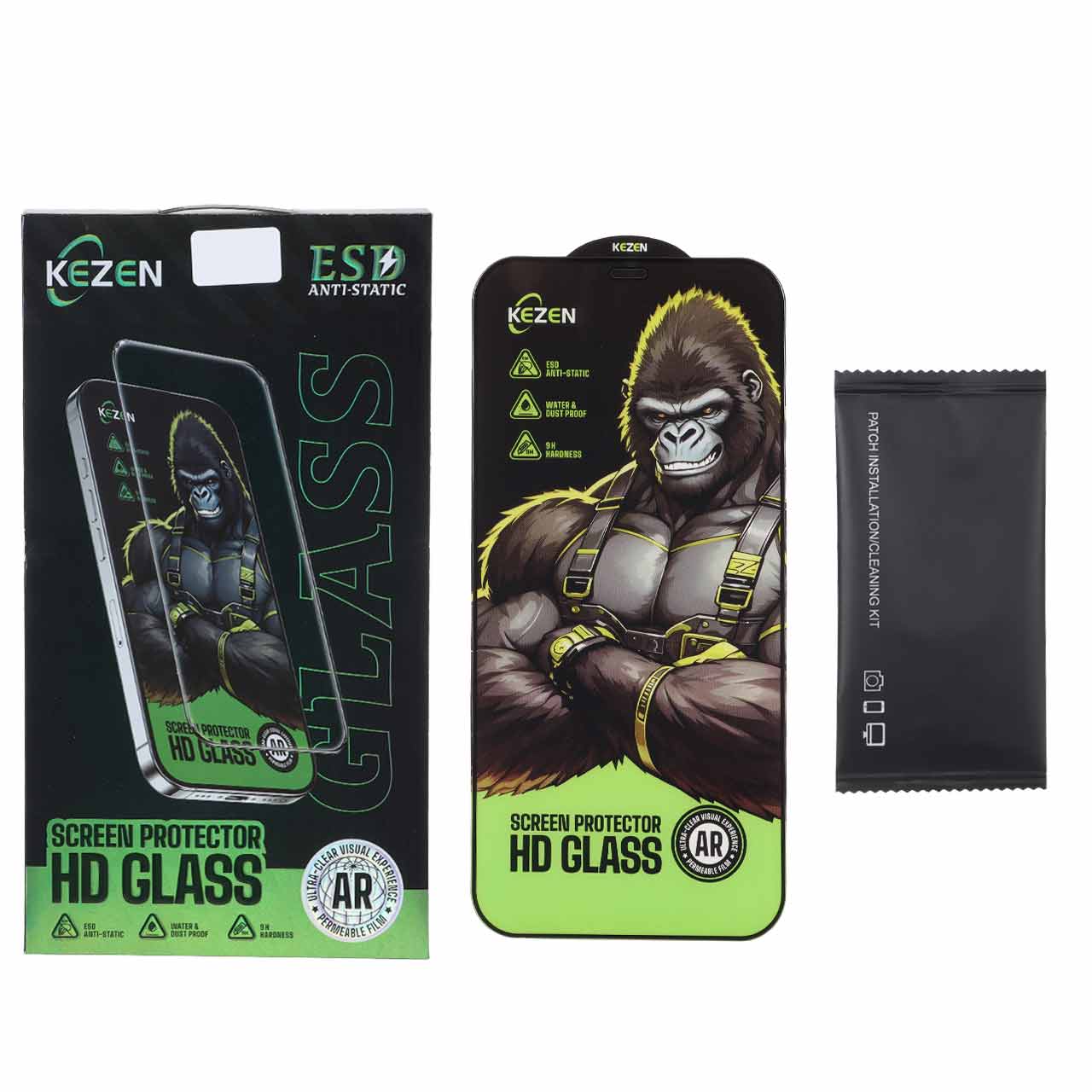 محافظ صفحه نمایش شیشه ای فول کاور Kezen Anti Static ESD مناسب برای آیفون 12 پرو مکس