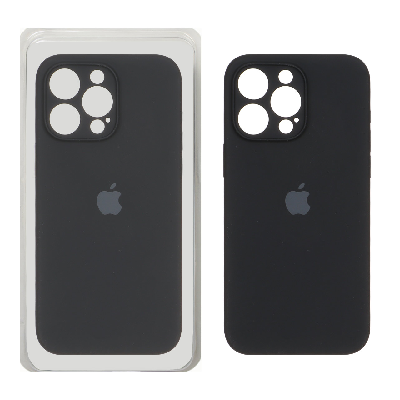 قاب سیلیکونی پاک کنی محافظ لنزدار اورجینال Apple iPhone 15 Pro Max - مشکی