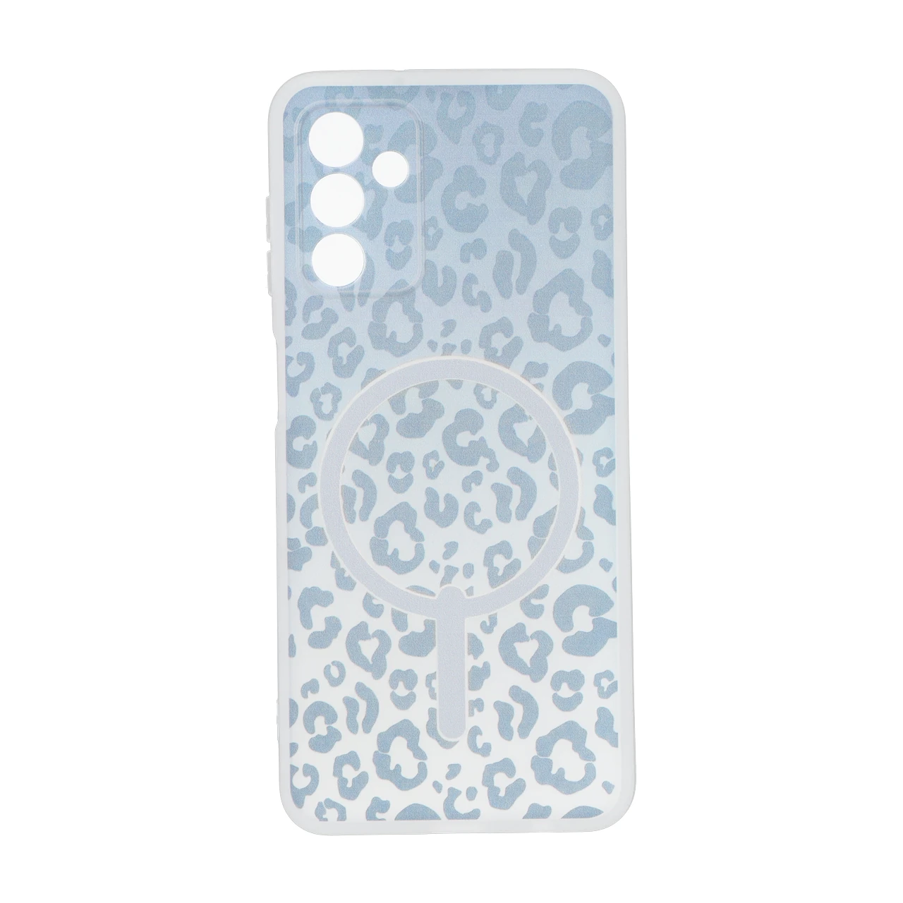 قاب ژله ای پلنگی طرح مگ سیف دور مات محافظ لنزدار Samsung Galaxy A13 5G / A04s / M13 4G / M23 / F13 - خاکستری