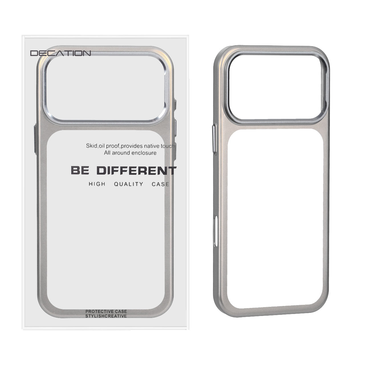 قاب محافظ اورجینال Decation مات دور لنز آلومینیومی Apple iPhone 17 Pro Max - نقره ای