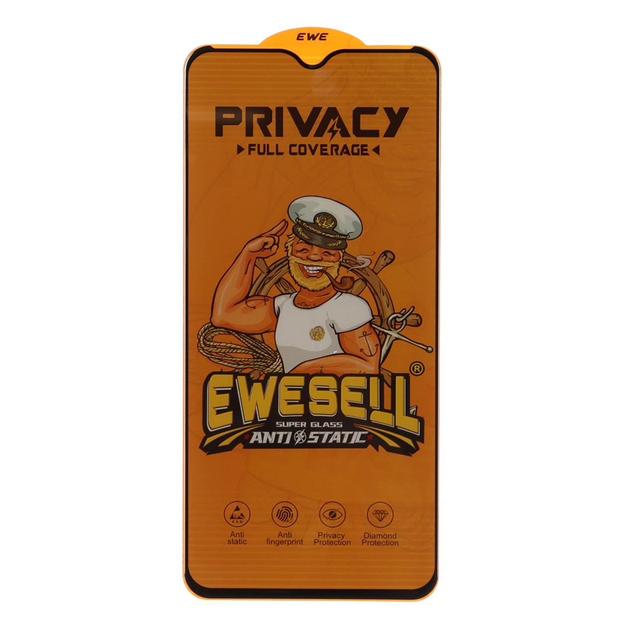 محافظ صفحه نمایش شیشه ای تمام صفحه Ewesell Anti Static Privacy مناسب برای سامسونگ گلکسی A20s