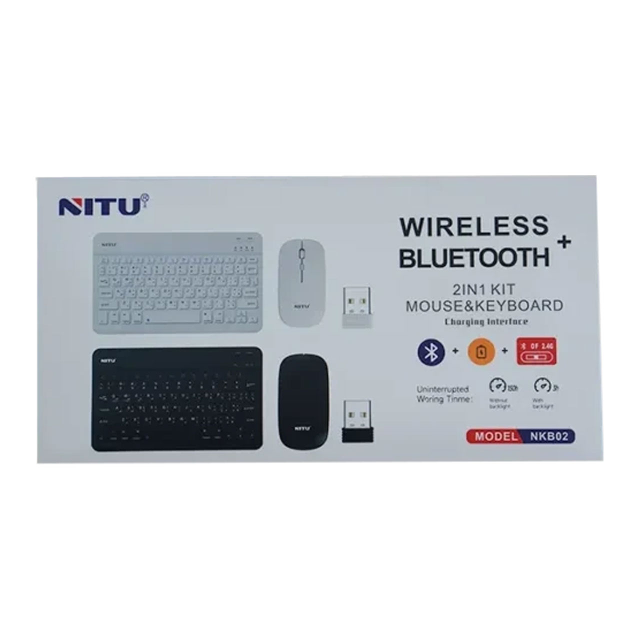 ماوس و کیبورد بی سیم Nitu مدل NKB02 - سفید