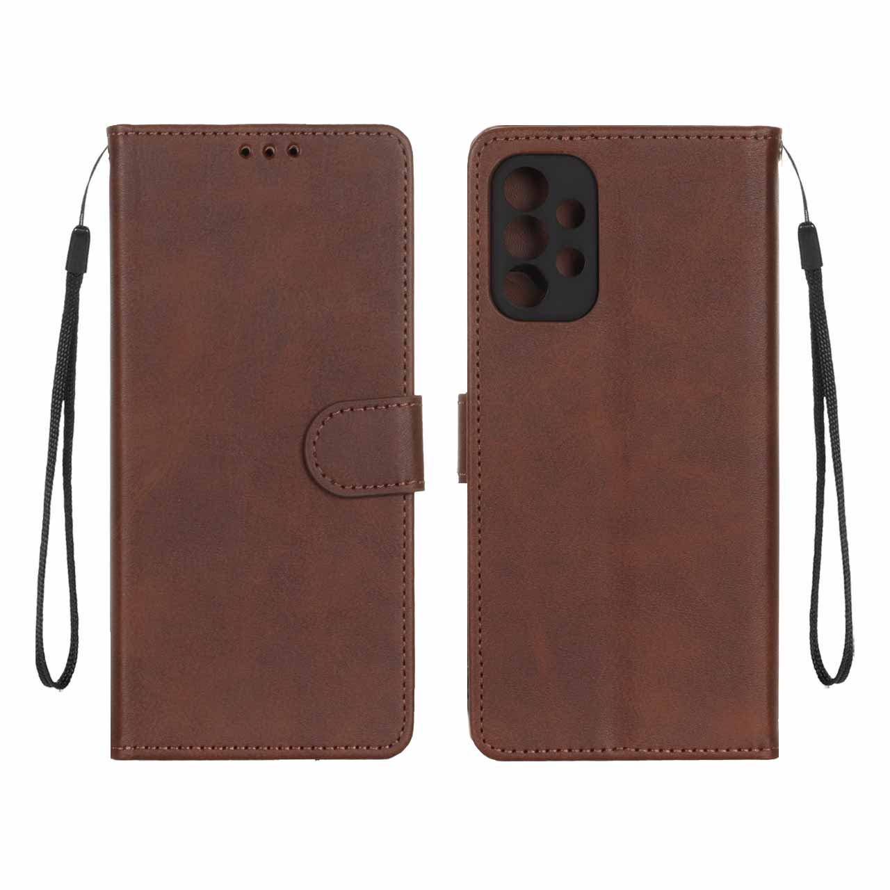 کیف موبایل مگنتی طرح چرم MNC قهوه‌ای مناسب برای سامسونگ گلکسی A13 4G