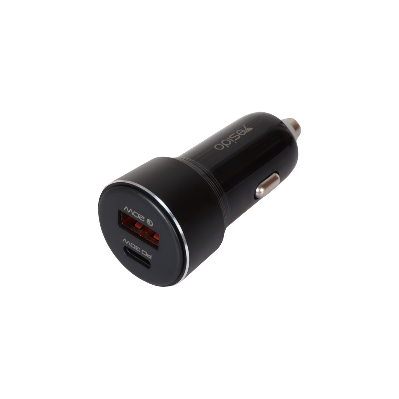 شارژر فندکی فست شارژ PD و USB دو پورت Yesido Y64 50W مشکی