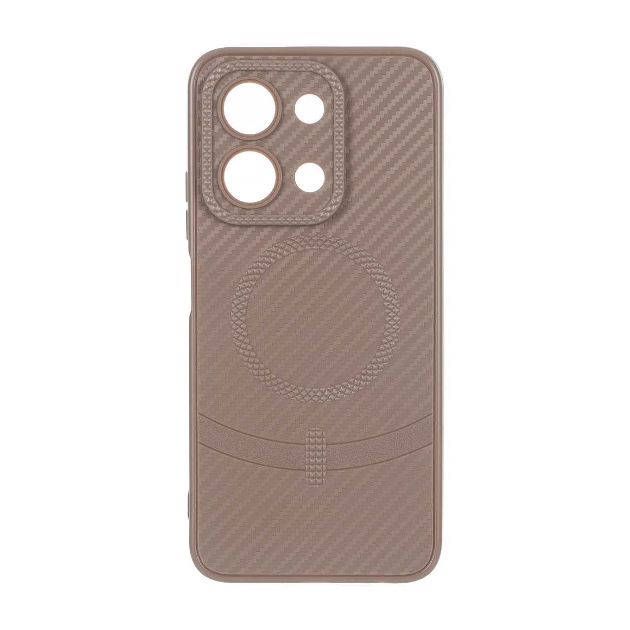 قاب هاشور لنز برجسته طرح مگ سیف سوزنی Xiaomi Redmi 15C / Poco C85 - نسکافه ای