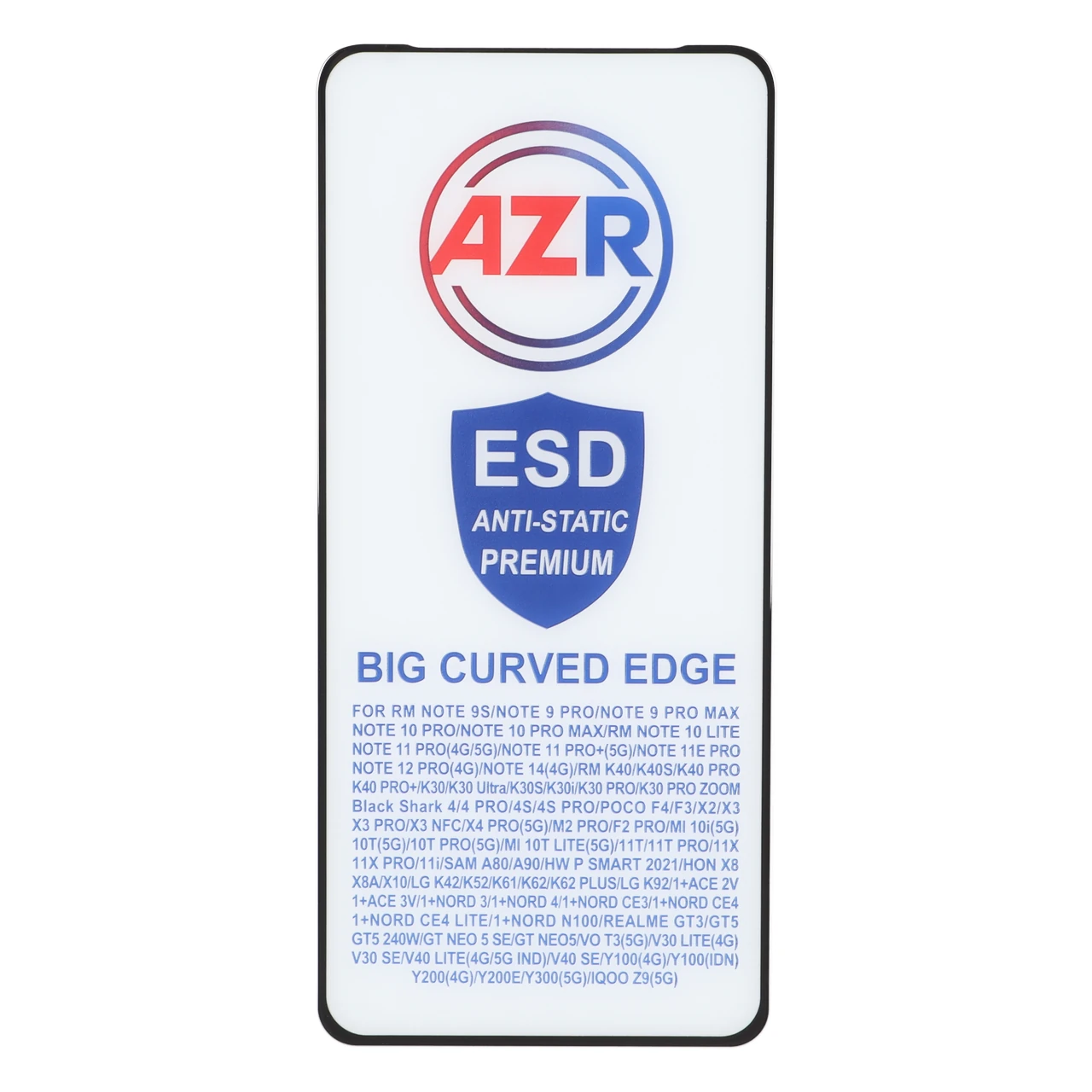 محافظ صفحه نمایش شیشه‌ای AZR مدل Big Curved ESD Anti Static مناسب برای شیائومی پوکو X3 / نوت 9S / نوت 9 پرو / نوت 9 پرو مکس / پوکو F5 پرو / Mi 12T / Mi 12T Pro / Mi 11T / Mi 11T Pro / Mi 10T / Mi 10T Pro