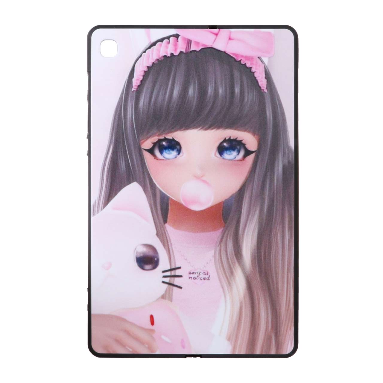 قاب ژله ای فانتزی طرح دختر انیمه‌ای با گربه مناسب برای تبلت سامسونگ گلکسی تب اس 6 لایت SM P615/P619