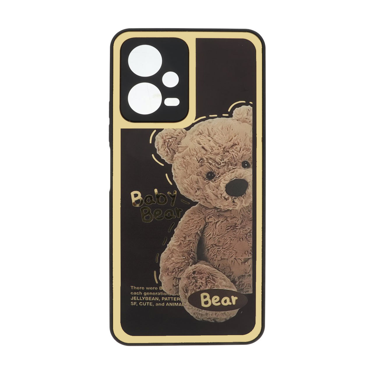 قاب طرح خرس تدی Baby Bear دور طلایی مناسب برای شیائومی ردمی نوت 12 5G و پوکو X5 5G