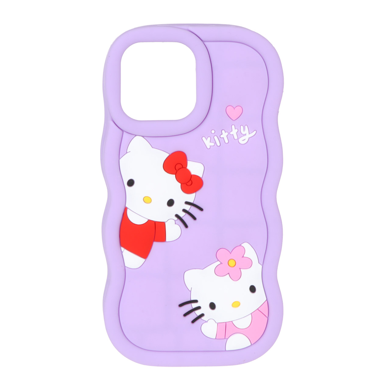 قاب طرح Kitty فانتزی سیلیکونی بنفش روشن مناسب برای آیفون 13 پرو مکس و آیفون 12 پرو مکس