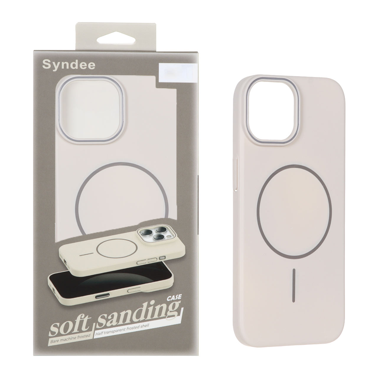 قاب اورجینال Syndee پشت سخت MagSafe مدل Apple iPhone 15 / iPhone 14 / iPhone 13 - کرم