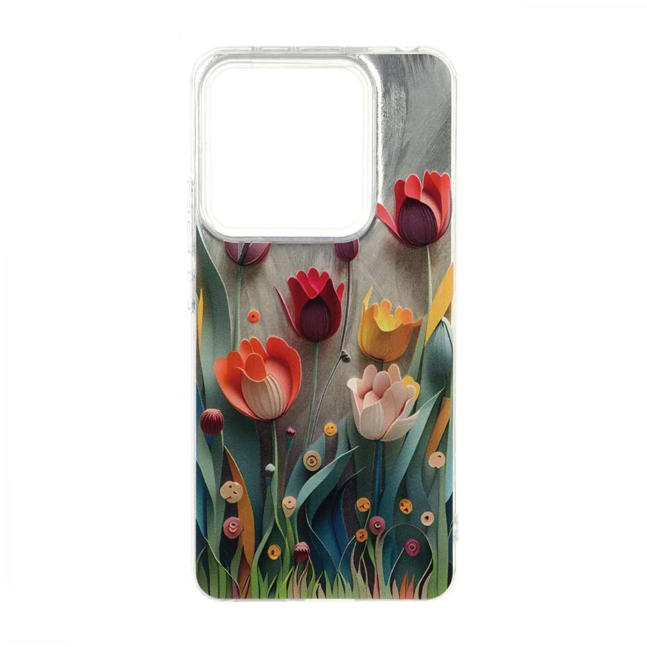 قاب طرح Flower اطلسی دور شفاف مناسب برای شیائومی ردمی نوت 14 4G