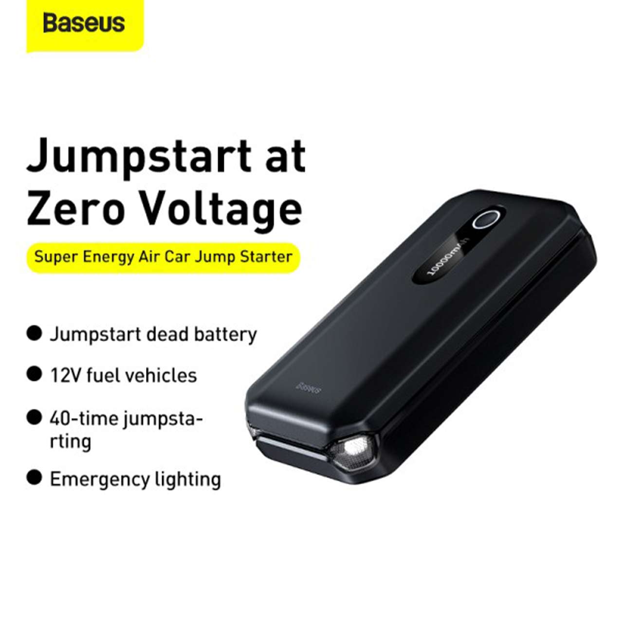 جامپ استارتر خودرو و پاوربانک 10000 میلی آمپر Baseus مدل Instant Current BS-CH001 - مشکی
