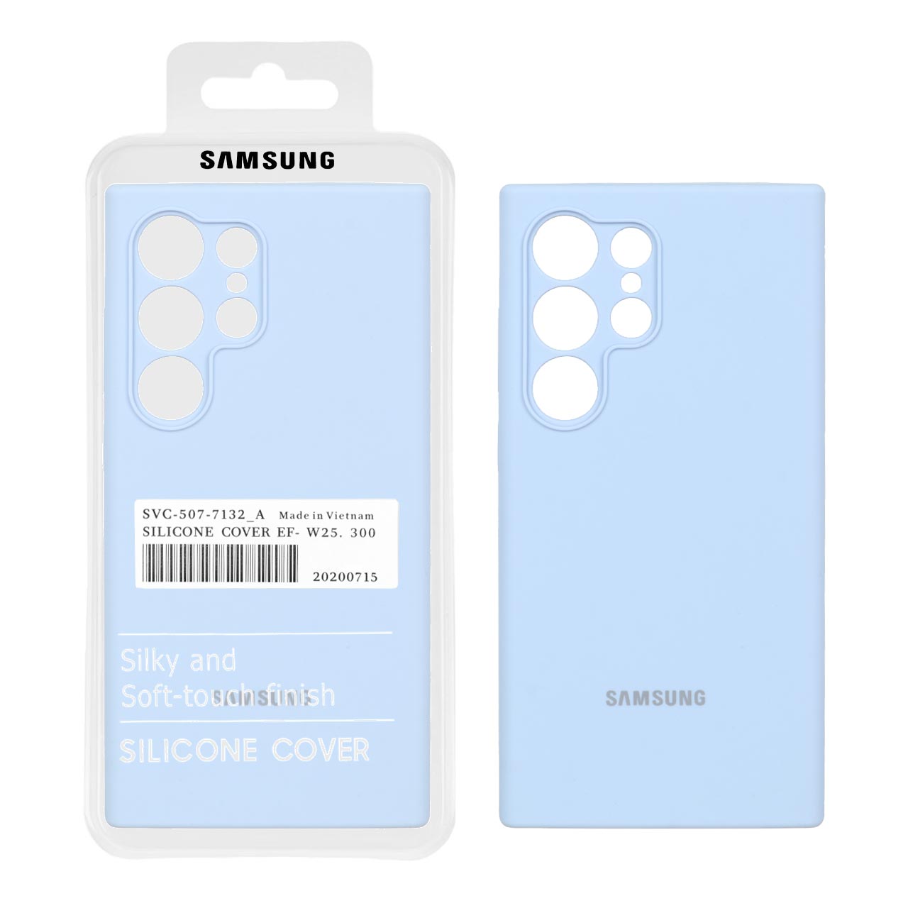 قاب سیلیکونی پاک کنی اورجینال درجه یک Samsung Galaxy S24 Ultra - آبی آسمانی (پک دار)