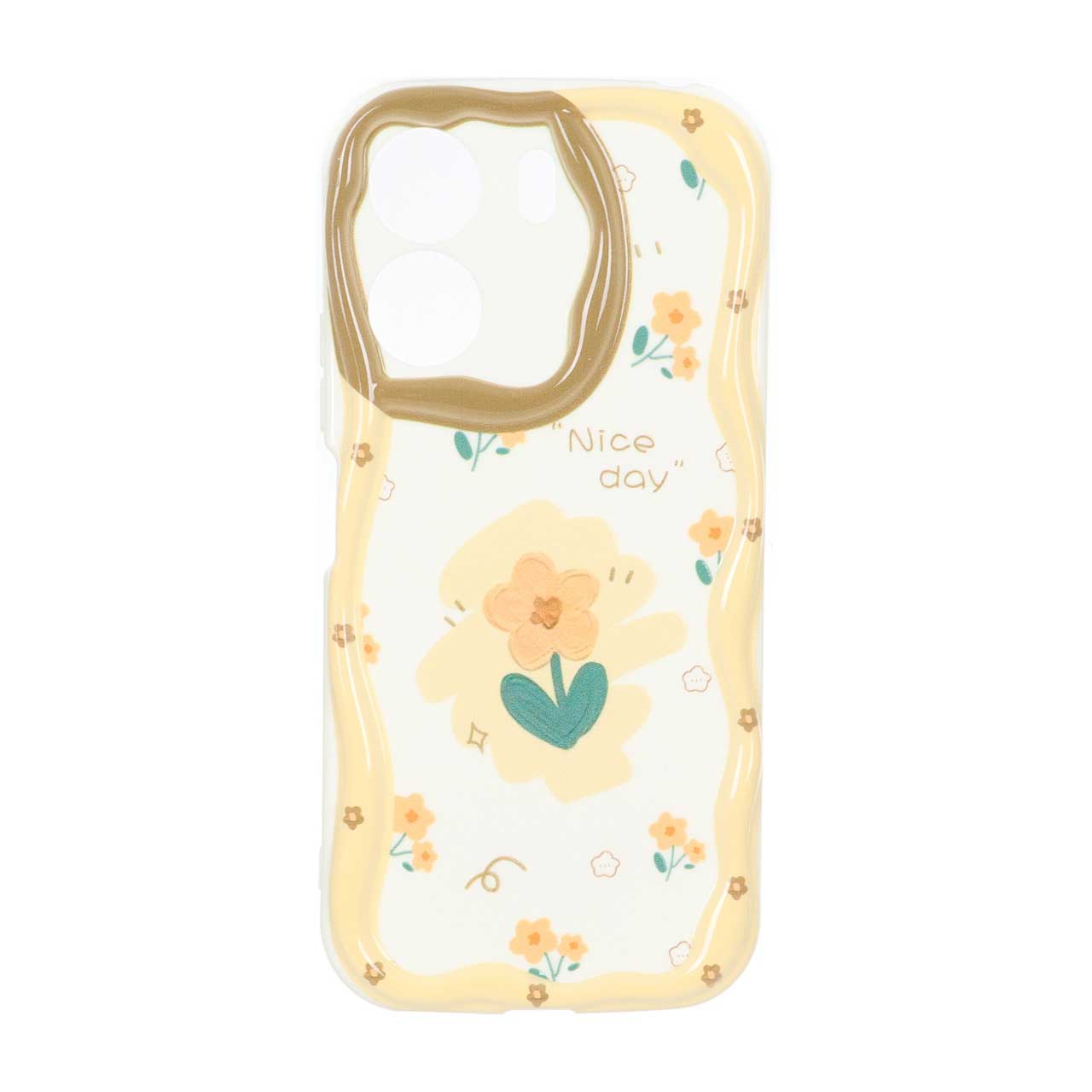 قاب کنگره‌ای ژله‌ای طرح گلدار محافظ لنزدار مناسب برای شیائومی ردمی 13C و پوکو C65