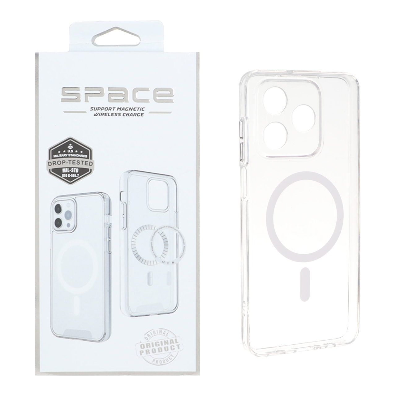 قاب اورجینال Space شفاف طرح مگ سیف Honor X5c / X5c Plus (پک دار)