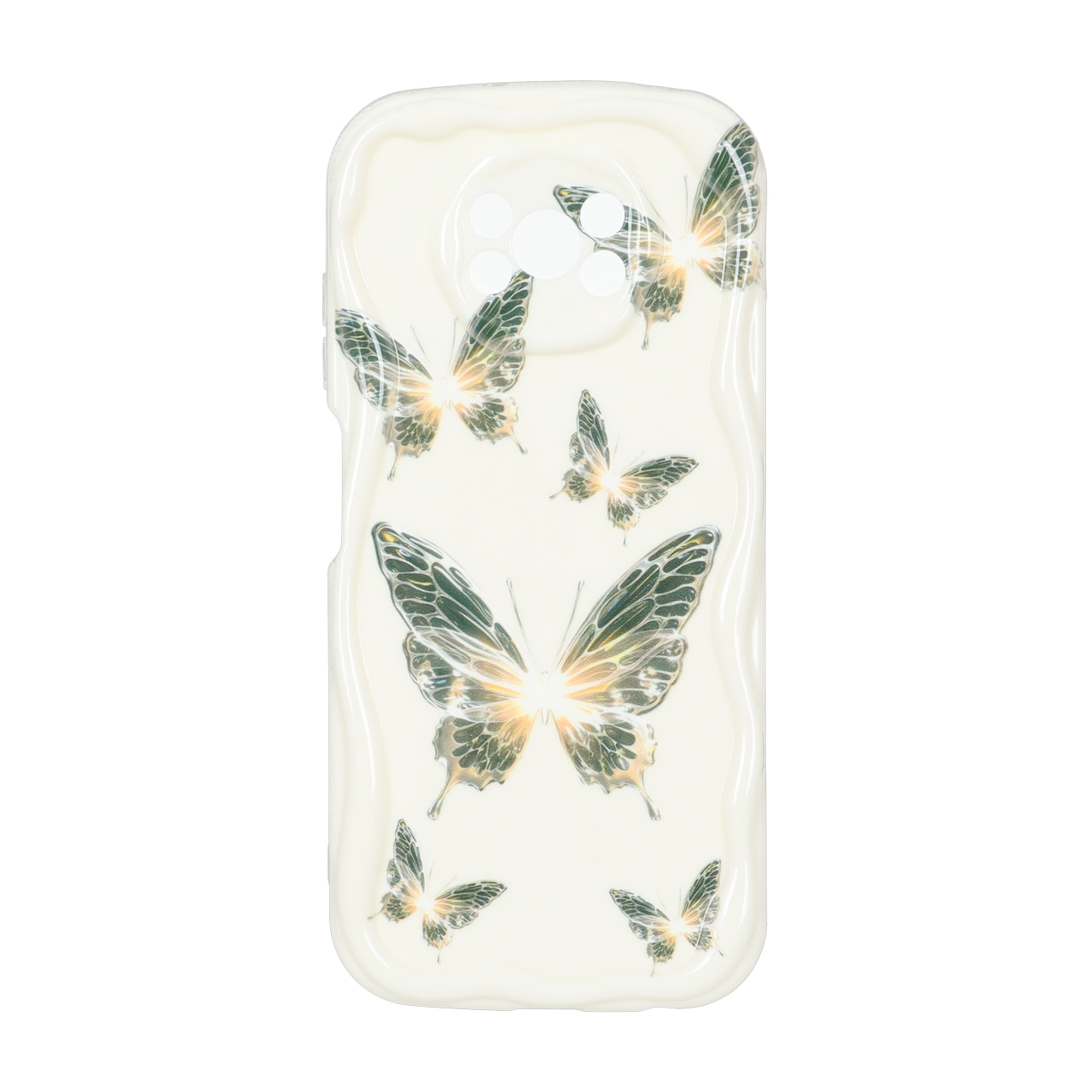 قاب طرح پروانه کنگره‌ای ژله‌ای محافظ لنزدار مناسب برای شیائومی پوکو X3، پوکو X3 پرو و پوکو X3 NFC