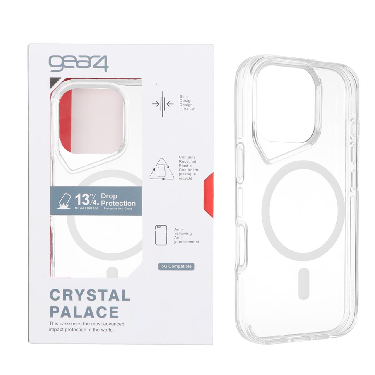 قاب طرح Crystal Palace شفاف مگ‌سیف مناسب برای آیفون 16 پرو