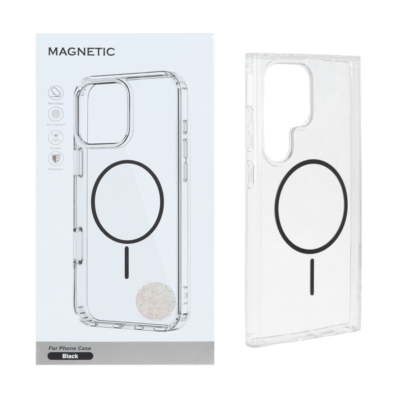 قاب اورجینال مگنتیک دور ژله ای MagSafe مشکی مناسب برای سامسونگ گلکسی S24 اولترا