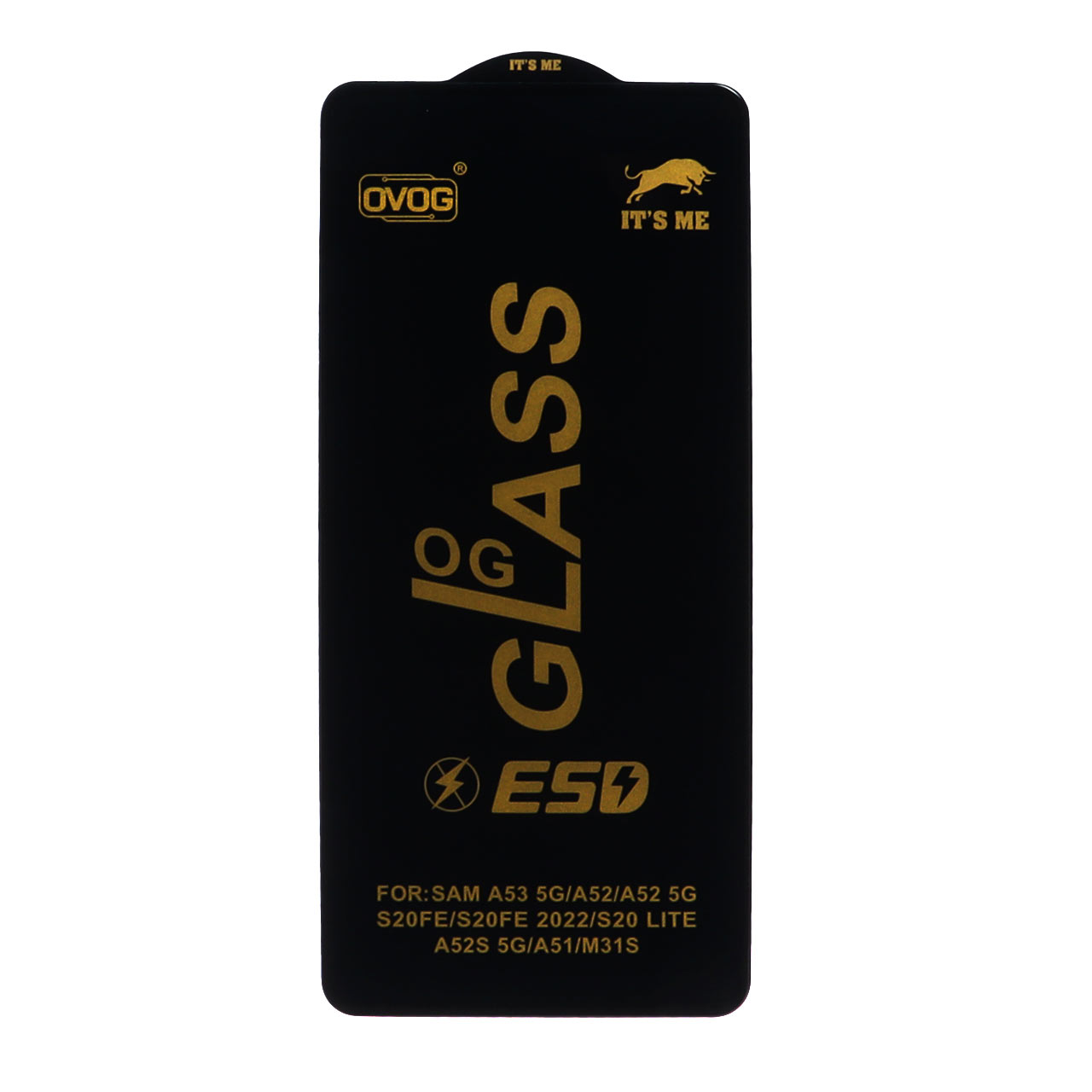 محافظ صفحه نمایش شیشه ای فول کاور OG ESD OVOG مناسب برای سامسونگ گلکسی A51/A52/A52S/A53 و S20 FE - مشکی