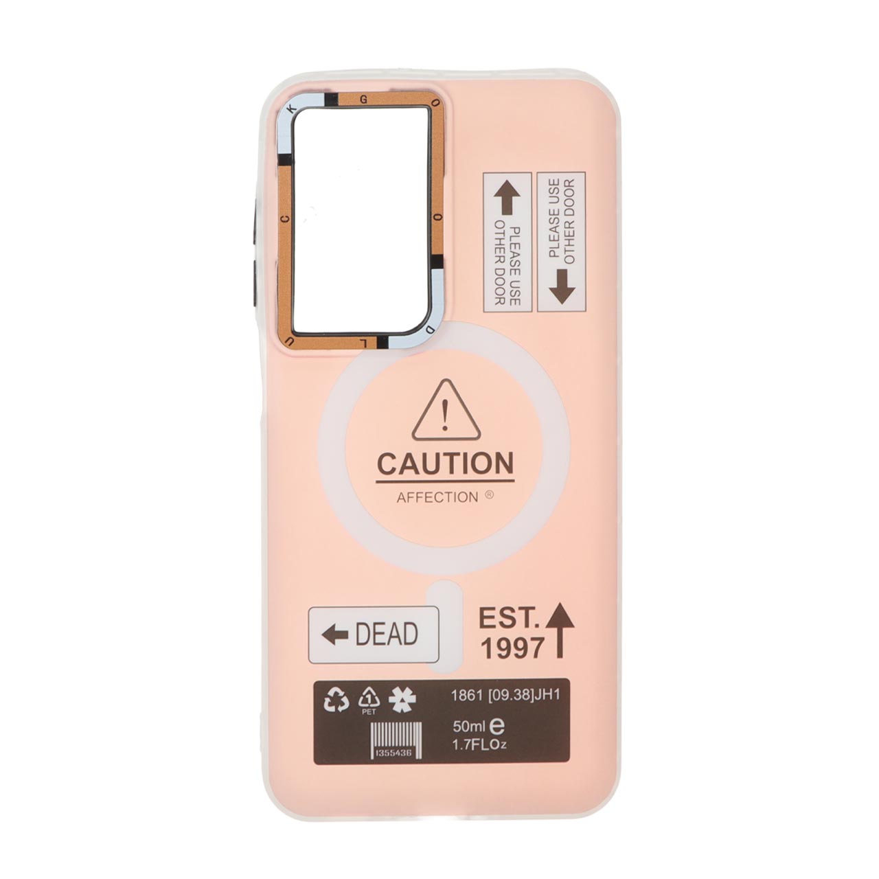 قاب طرح Caution دور مات مگ سیف مناسب برای سامسونگ گلکسی A17 و A26