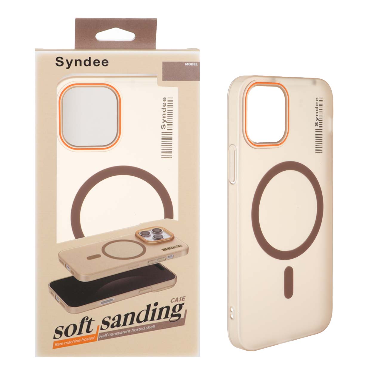قاب اورجینال Syndee پشت مات MagSafe مدل Apple iPhone 12 Pro / iPhone 12 - صحرایی (پک دار )
