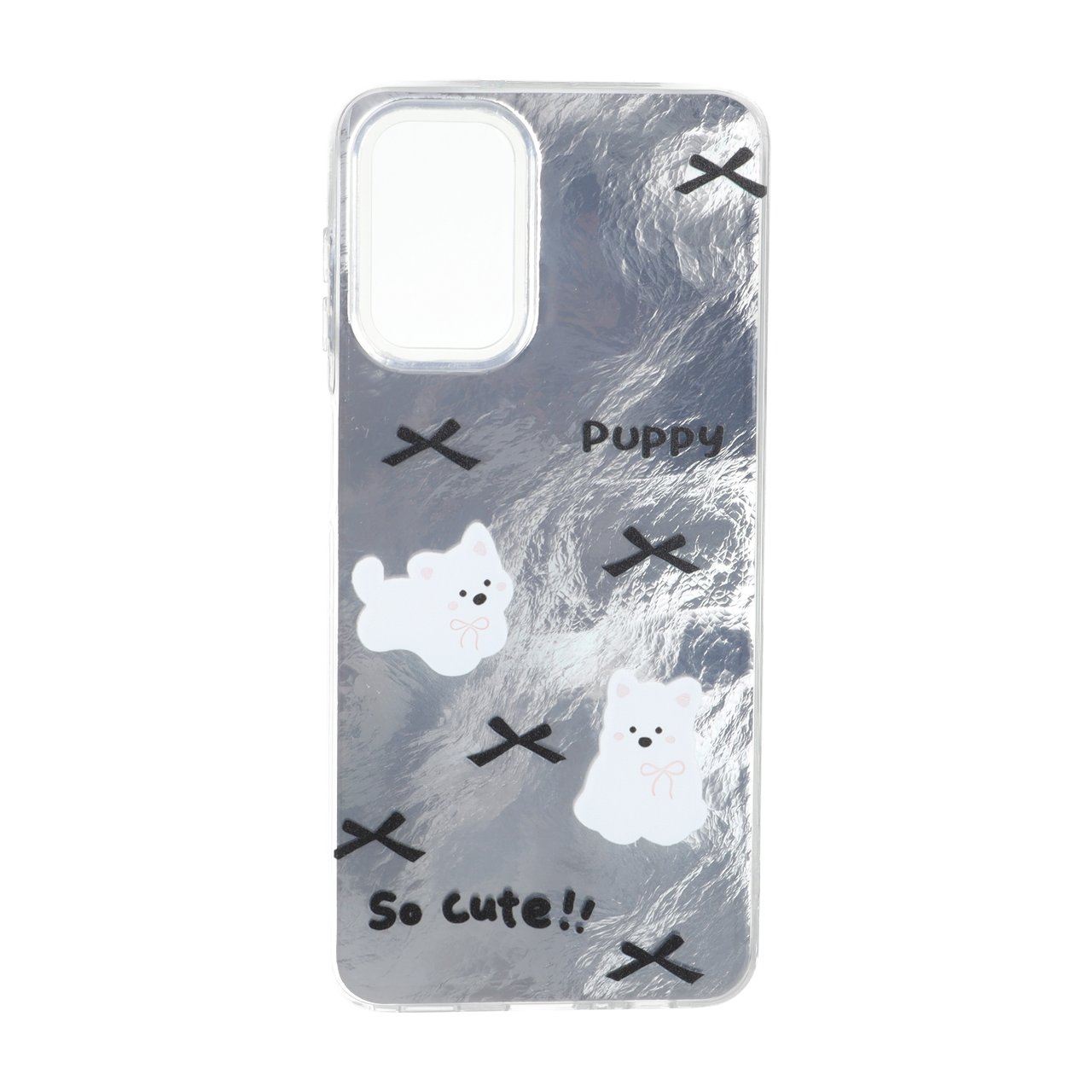 قاب طرح سگ‌های کارتونی Puppy و So Cute اطلسی دور ژله‌ای مناسب برای سامسونگ گلکسی A13 4G/5G، A04s، M13 4G، M23 و F13