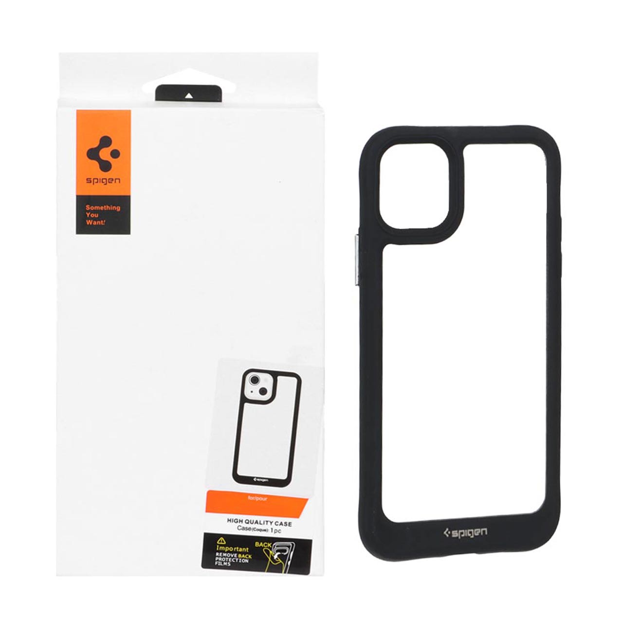 قاب اورجینال Spigen طرح شفاف مشکی مناسب برای آیفون ۱۱