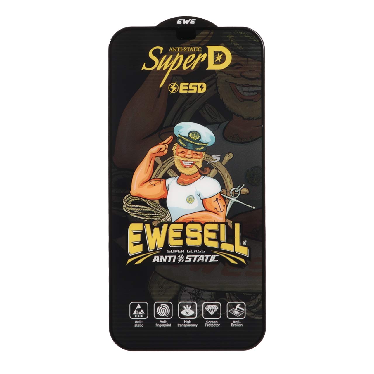 محافظ صفحه نمایش فول کاور شیشه‌ای Super D ESD Ewesell مناسب برای آیفون ۱۲ پرو مکس