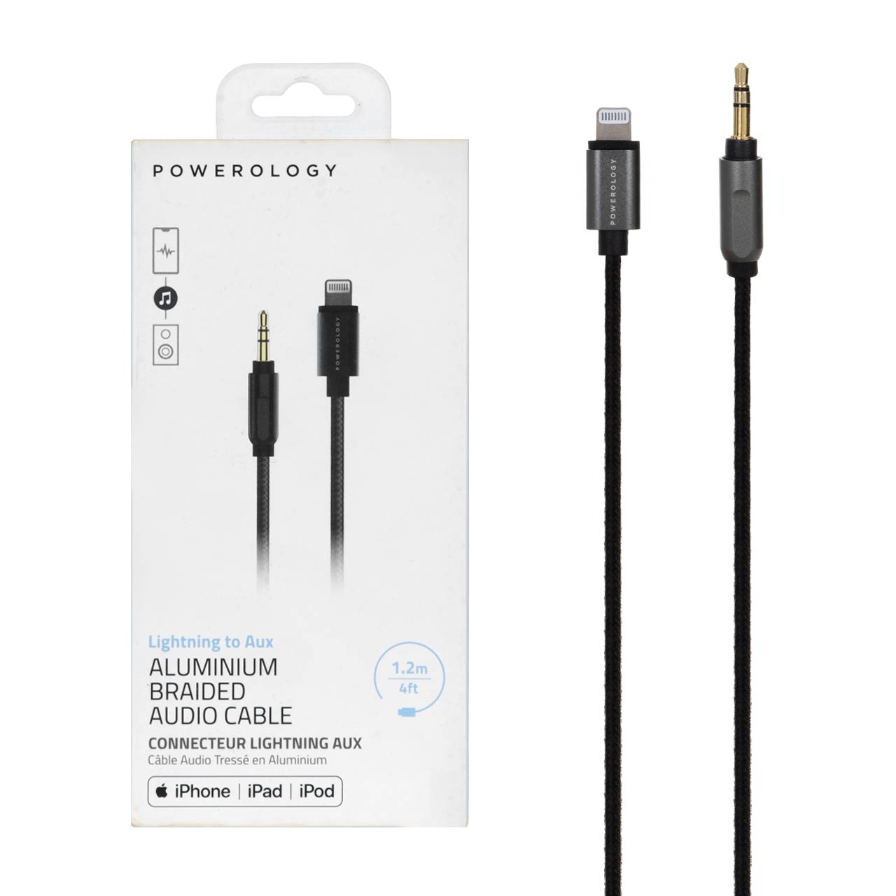 کابل تبدیل Powerology AUX TO Lightning مدل P12LAUGY