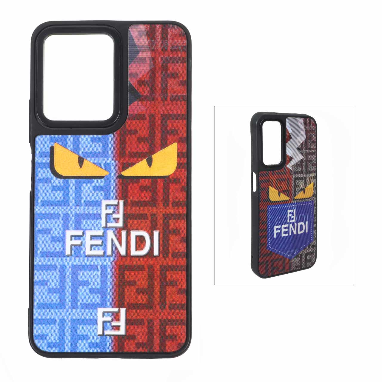 قاب طرح هیولای فندی (Fendi Monster Eyes) آبی قرمز مناسب برای شیائومی ردمی نوت ۱۲ 4G