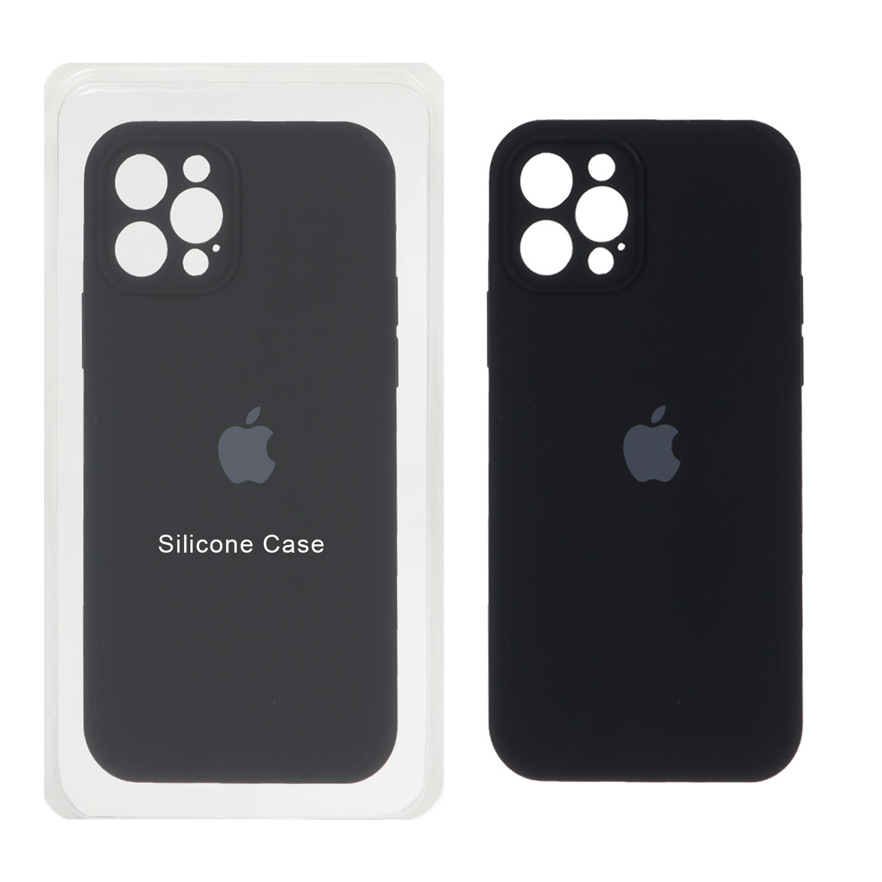 قاب سیلیکونی پاک کنی اورجینال ++A مدل Apple iPhone 12 Pro - مشکی (پک دار)