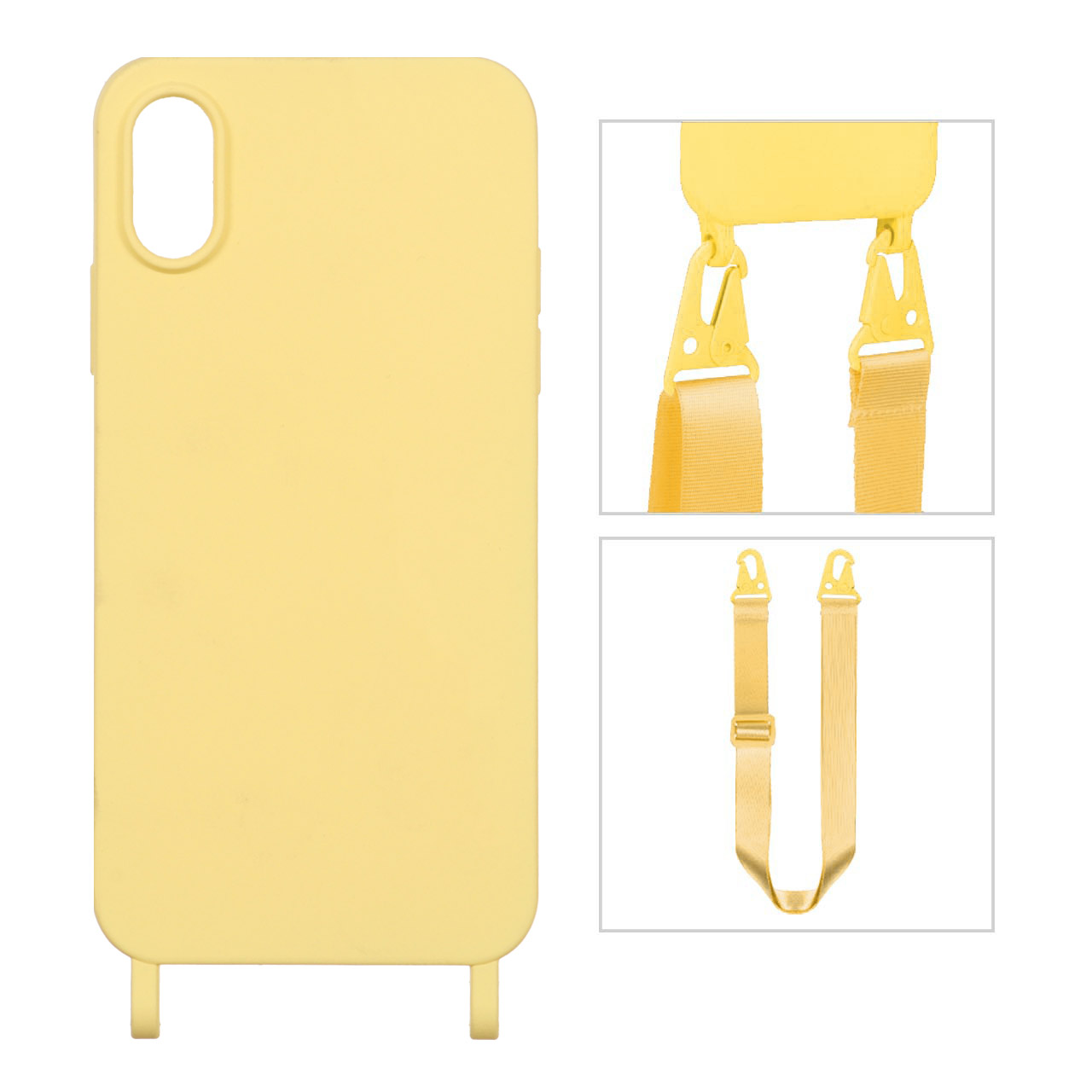 قاب CrossBody با بند لندیار Apple iPhone X / iPhone XS - زرد