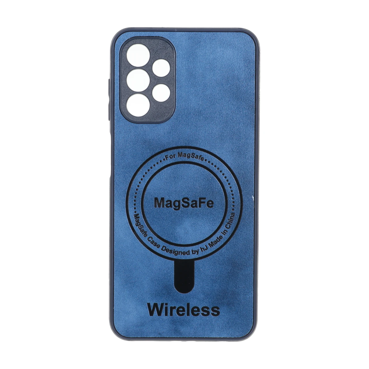 قاب طرح Wireless مگ سیف محافظ لنز برجسته مناسب برای سامسونگ گلکسی A13 4G آبی
