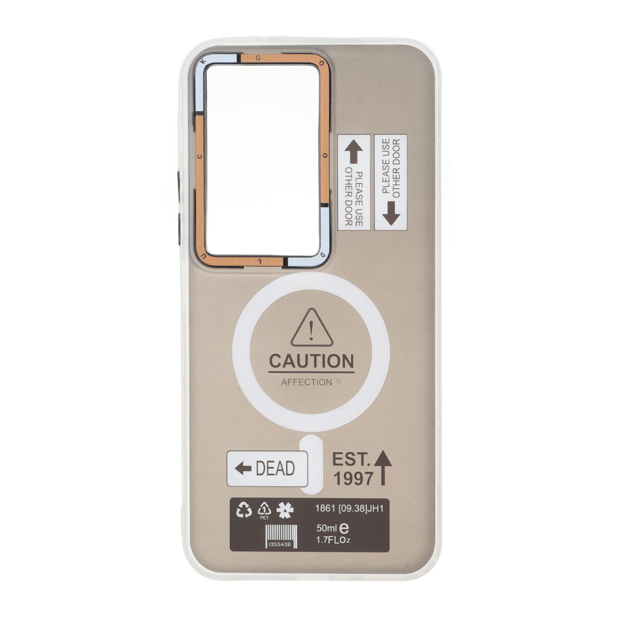 قاب طرح Caution دور مات مگ سیف مناسب برای شیائومی ردمی ۱۵ 4G